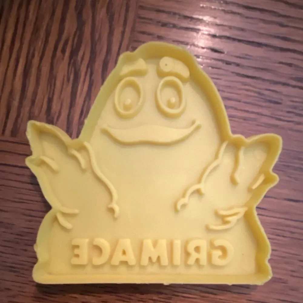 McDonald's Grimace Reversible Cookie Cutter Yellow Plastic VINTAGE 1980'S